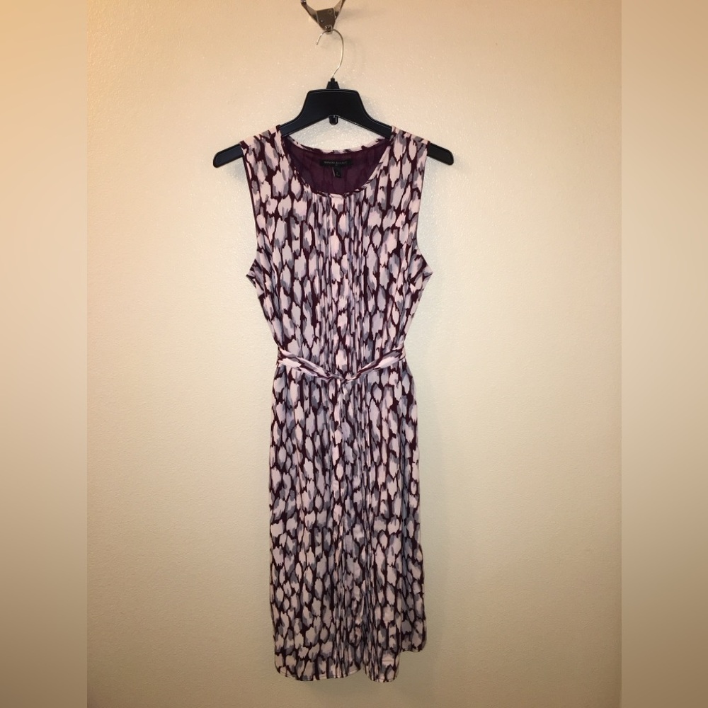 LOFT Sleeveless Midi Dress in Purple and White